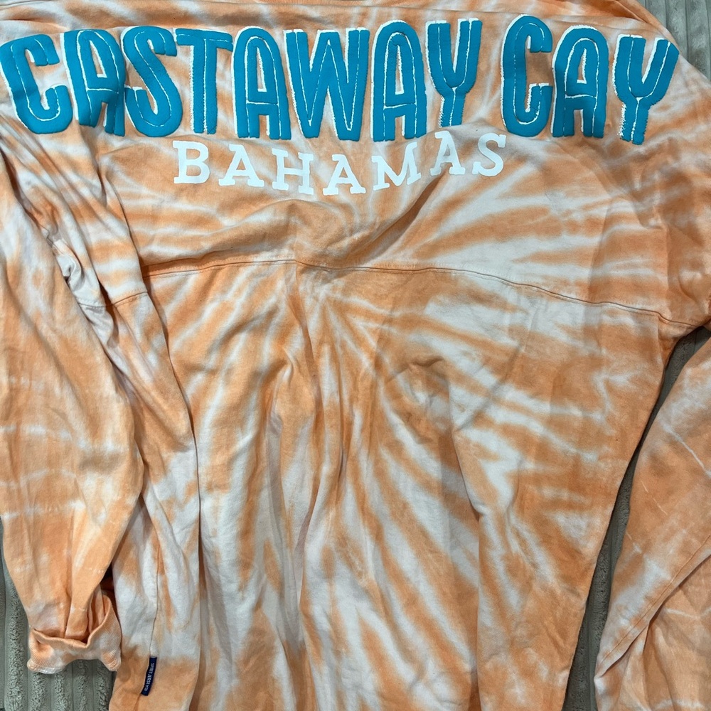 Orange Tie-Dye Castaway Cay Bahamas Sweatshirt-Disney cruise line